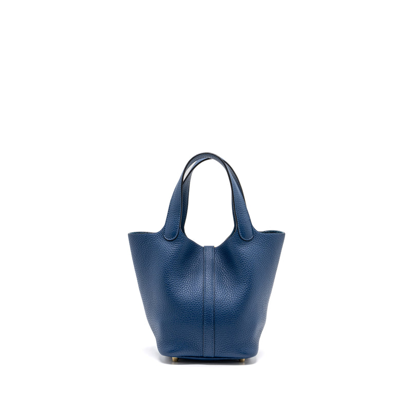 Hermes Picotin 18 Clemence Deep Blue GHW Stamp Y