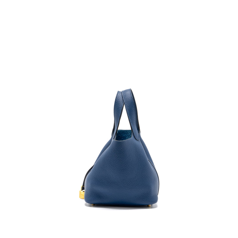 Hermes Picotin 18 Clemence Deep Blue GHW Stamp Y