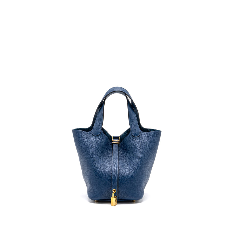 Hermes Picotin 18 Clemence Deep Blue GHW Stamp Y