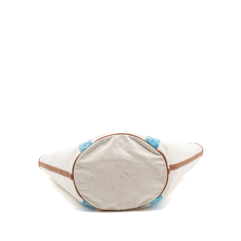 Goyard Belharra Biarritz Goyardline Canvas Light Blue Reversible Tote