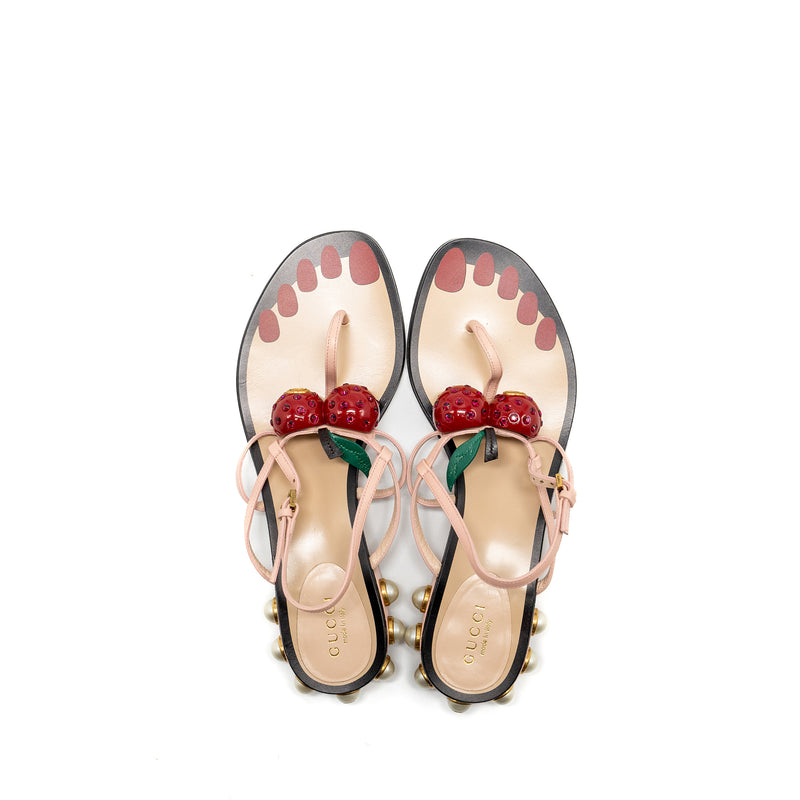 Gucci Size 36.5 hatsumomo Cherry-Embellished Sandal Multicolour