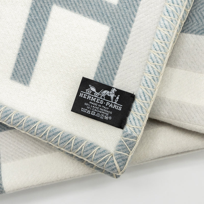 Hermes Ithaque Blanket Wool/Cashmere Gris/Perle