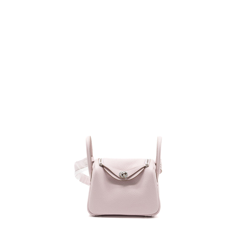 Hermes mini Lindy clemence mauve pale SHW Stamp B