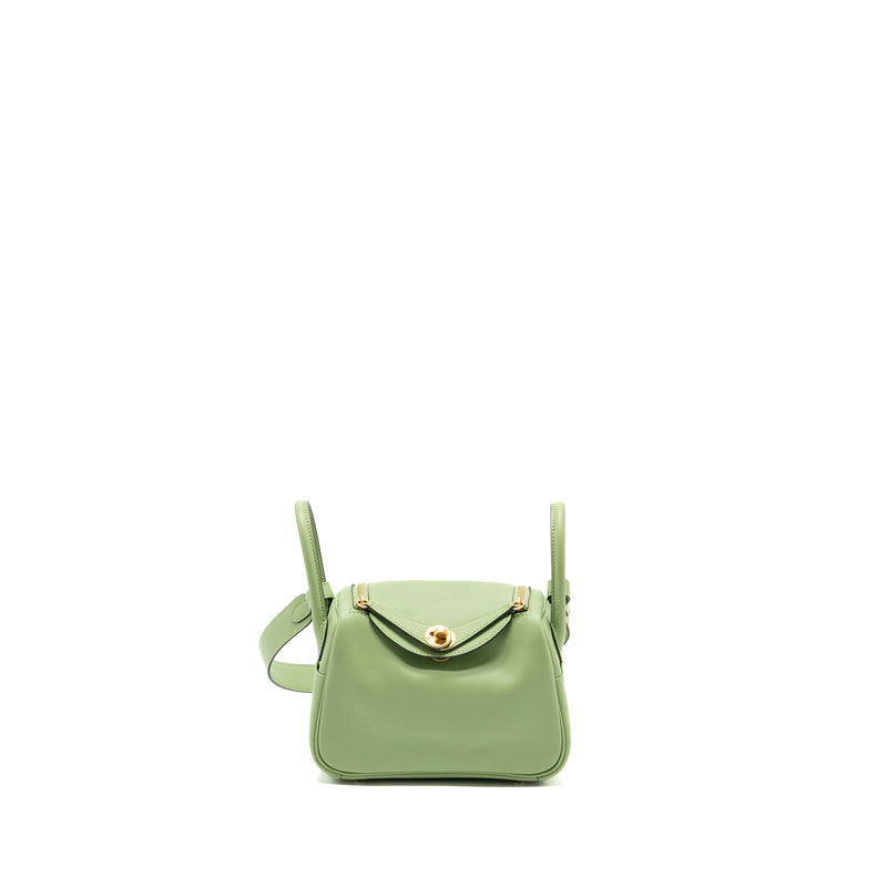 Hermes mini Lindy swift vert criquet GHW Stamp Y