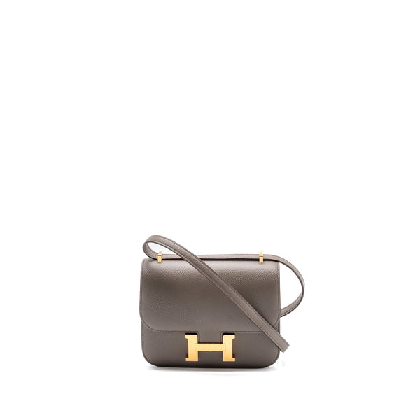 HERMES Constance Mini Nata Shoulder Bag Epsom leather Beige Used Women U  GHW