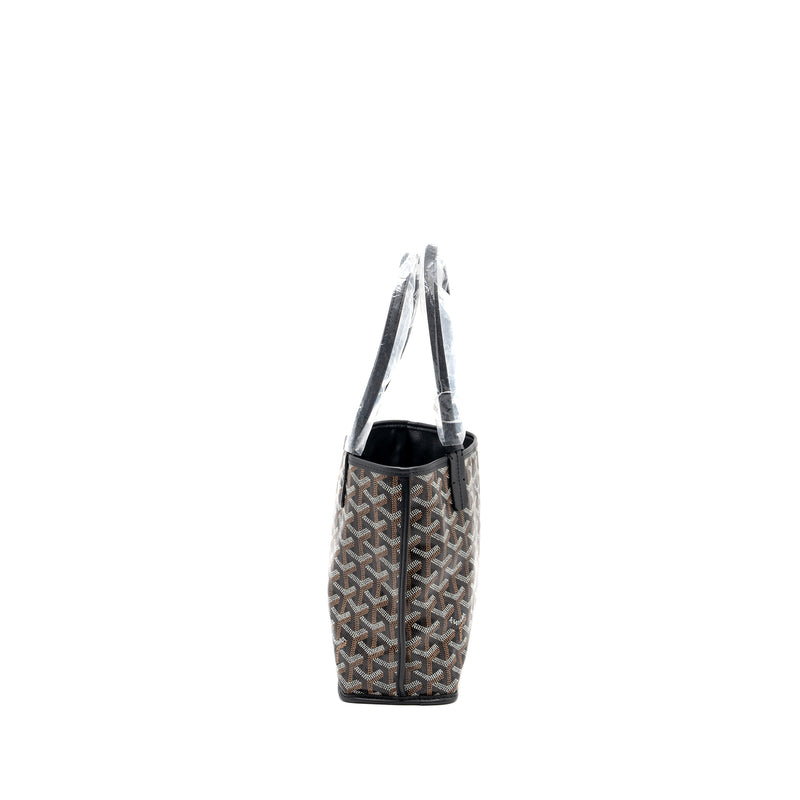 Goyard Anjou Mini Tote Bag Goyardine Canvas/Calfskin Black SHW