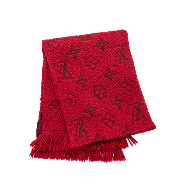 Louis Vuitton logomania scarf wool / silk red