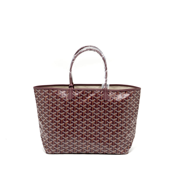 Goyard Saint Louis PM Tote Bag Goyardline Canvas/Calfskin Burgundy SHW