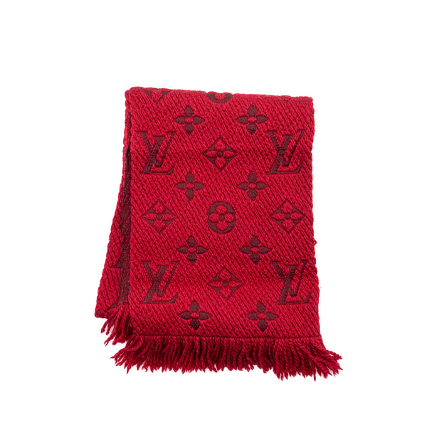 Louis Vuitton logomania scarf wool / silk red