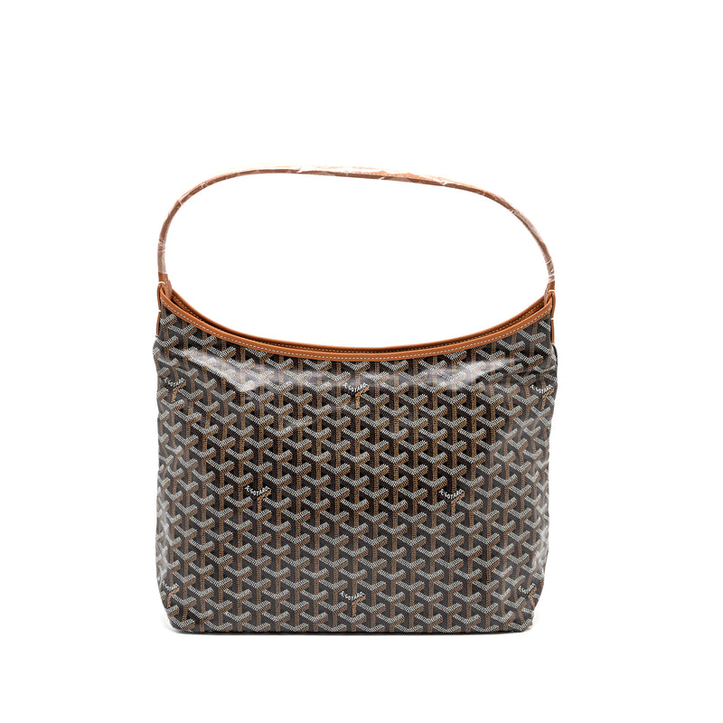 Goyard Boheme Hobo Bag Canvas/Calfskin Black/ Brown SHW