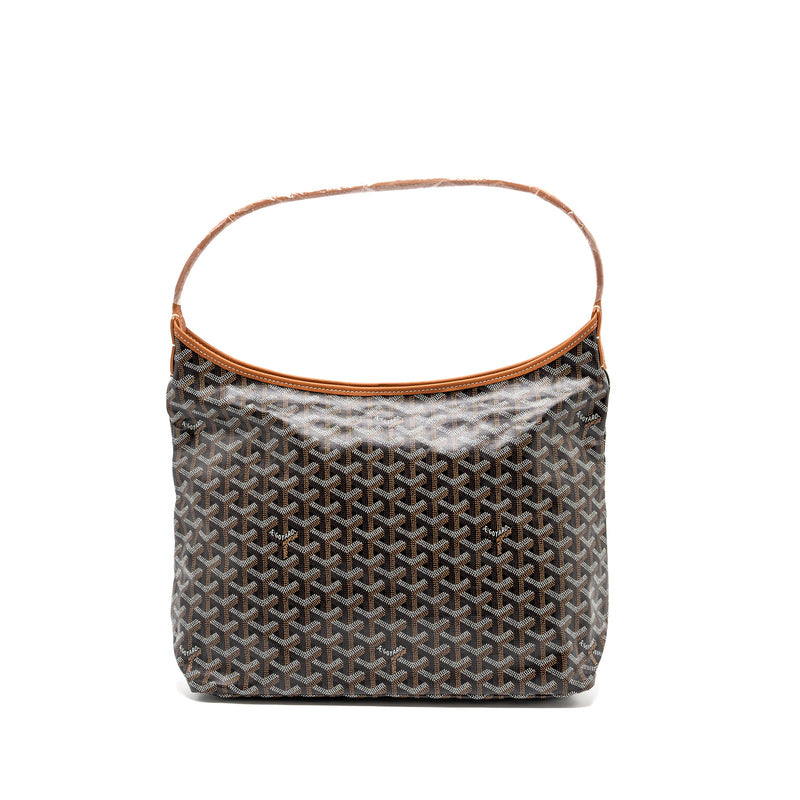 Goyard Boheme Hobo Bag Canvas/Calfskin Black/ Brown SHW