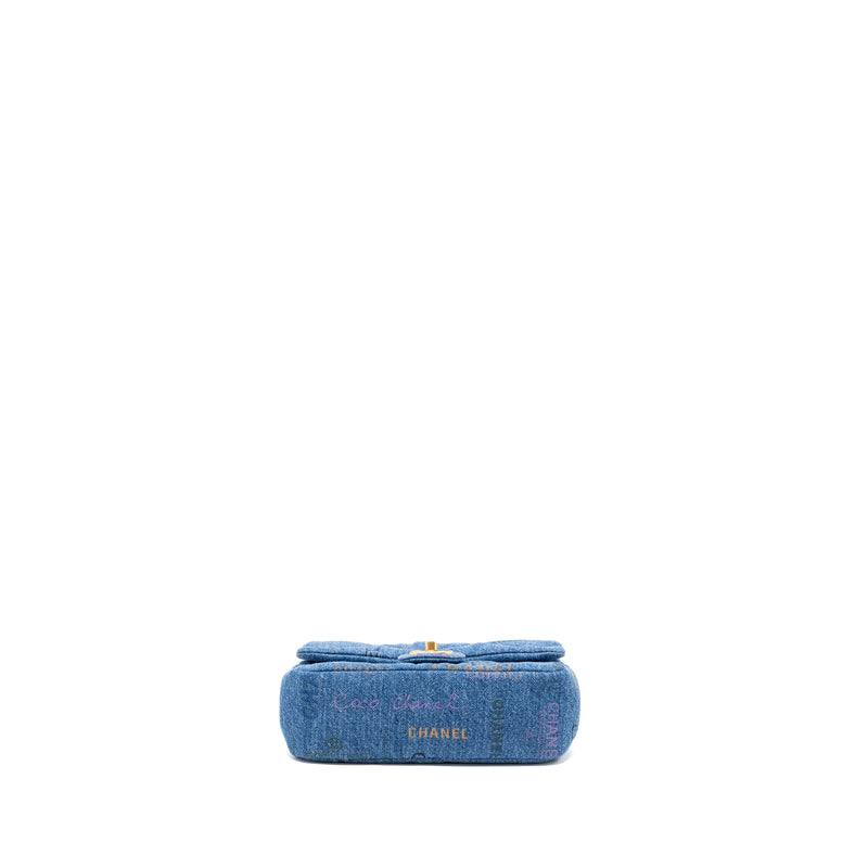 Chanel 22P Denim Flap Bag Denim Blue Brushed GHW (Microchip)