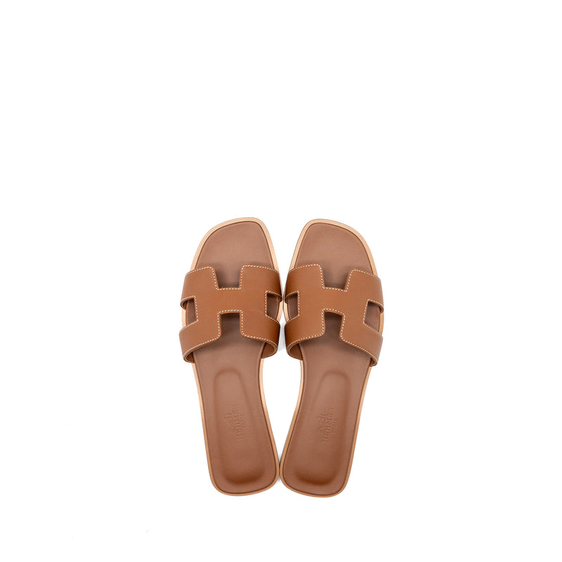 Hermes Size 36 oran sandals calfskin gold