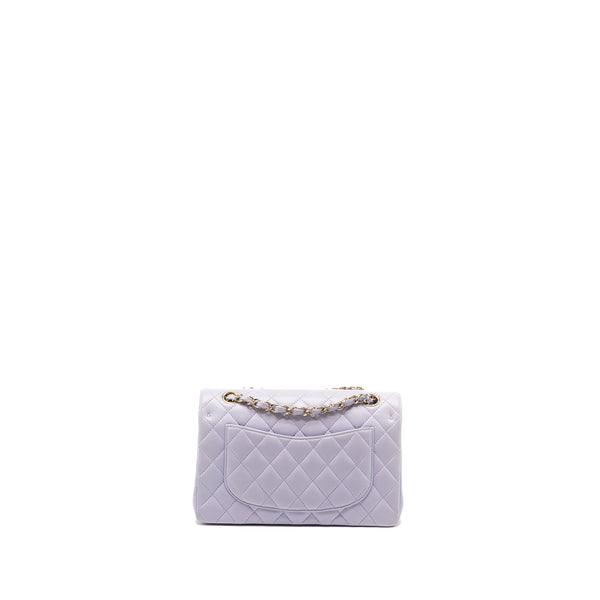Chanel Small Classic Double Flap Bag Lambskin Light Purple LGHW(Microchip)