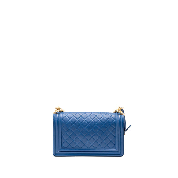 Chanel Medium Boy Bag Calfskin Blue GHW