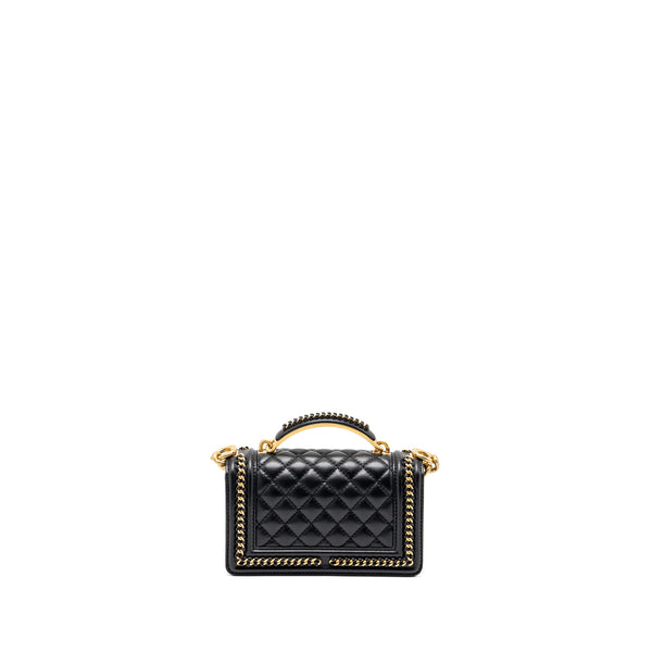Chanel Top Handle Small Boy Bag Limited Edition Calfskin Black GHW(microchip)