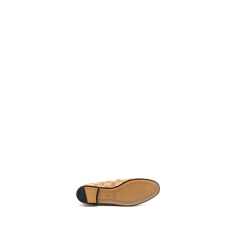Gucci Size 35.5 Jordan Loafers canvas dark beige