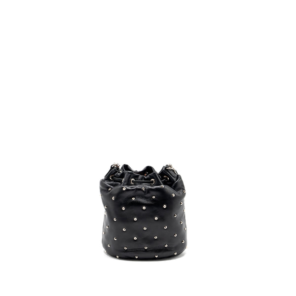 Miu Miu Small Bucket Bag Studded Nappa Lambskin BLACK SHW