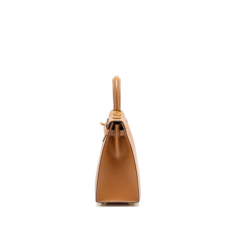 Hermes Kelly 25 Epsom Gold GHW Stamp D