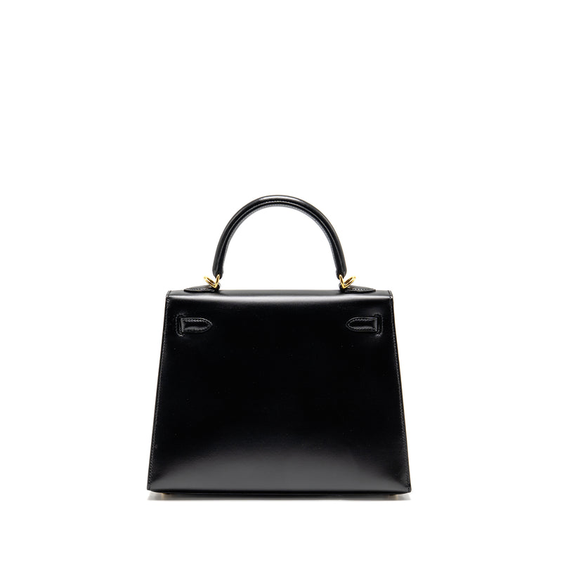 Hermes Kelly 25 Box Black GHW Stamp D