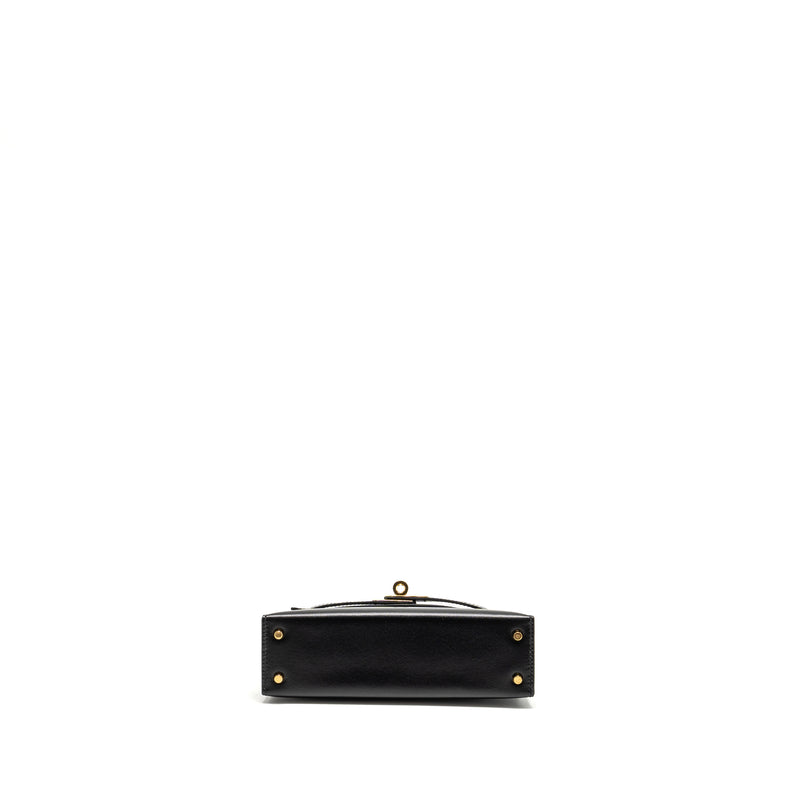 Hermes Mini Kelly II Box Black GHW Stamp W
