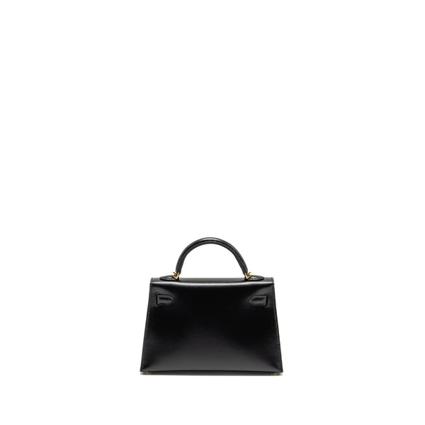 Hermes Mini Kelly II Box Black GHW Stamp W