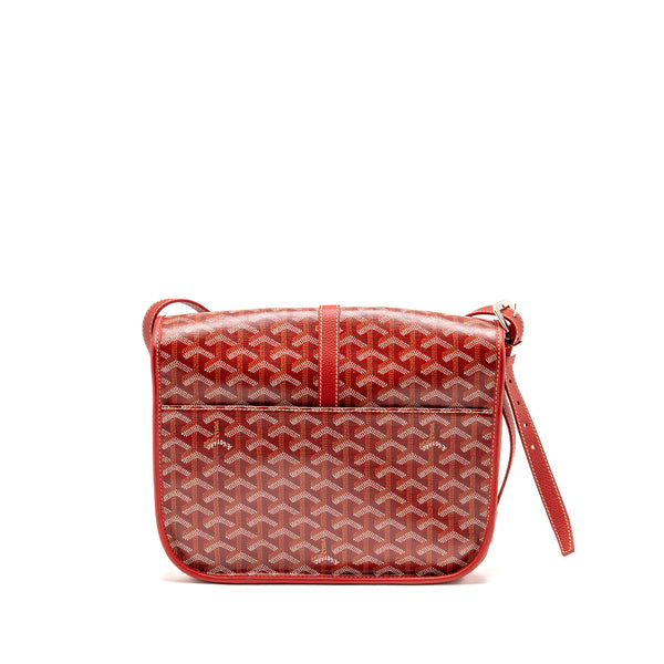 Goyard Belvedere MM Messenger Bag Goyardine Canvas/Calfskin Red SHW