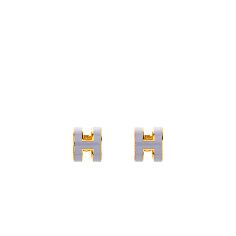 HERMES Mini Pop H Earrings Light Purple GHW