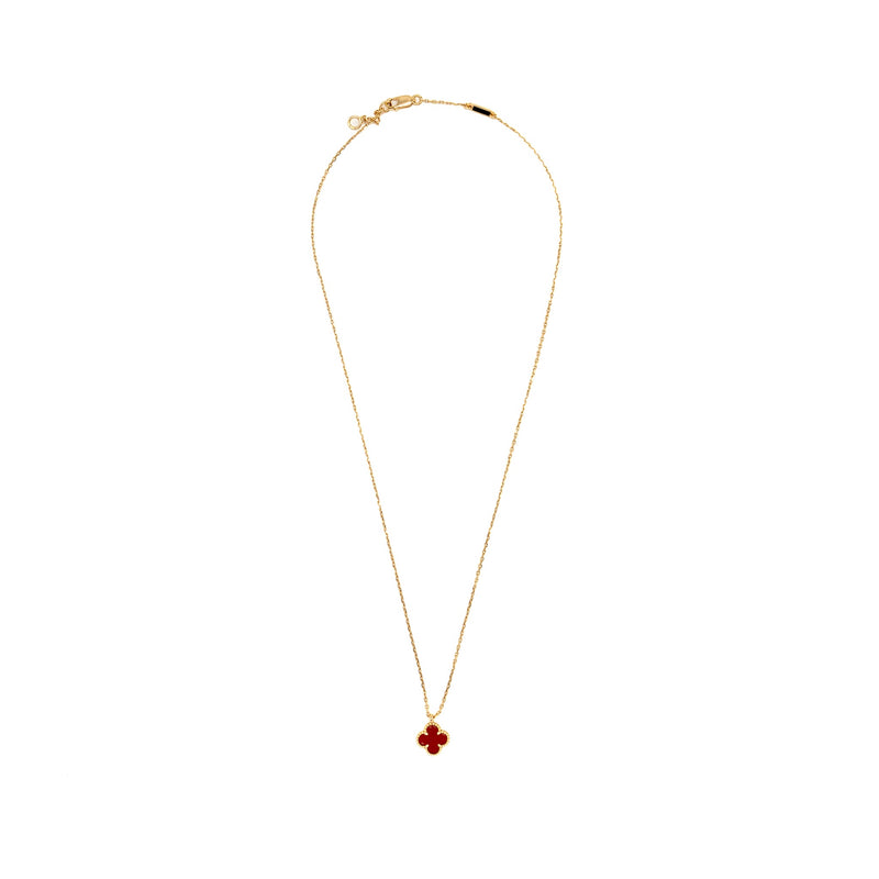 Van Cleef & Arpels Sweet Alhambra Pendant Rose Gold, Carnelian