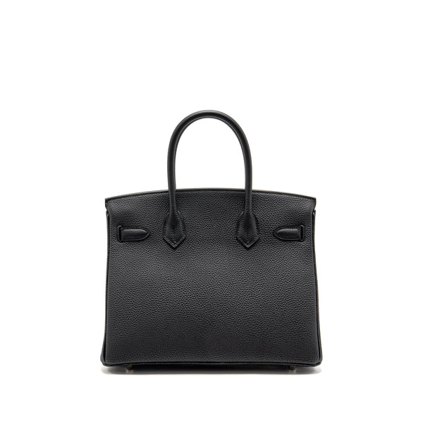 Hermes Birkin 30 Togo Black Brushed SHW Stamp K