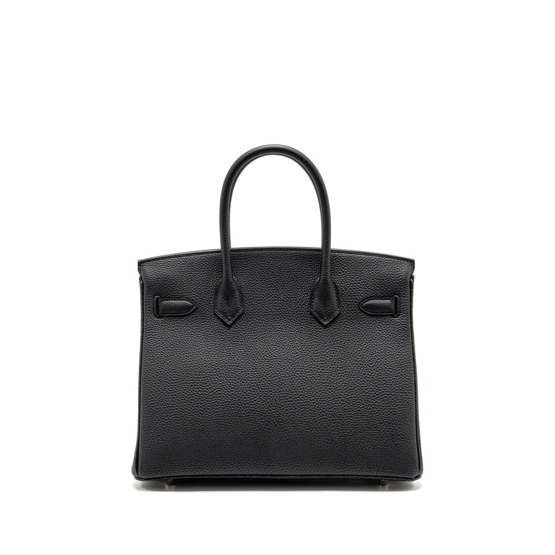 Hermes Birkin 30 Togo Black Brushed SHW Stamp K