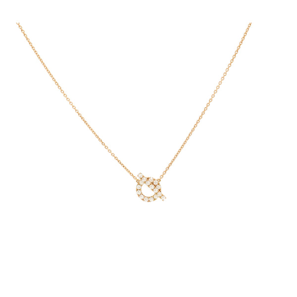 Hermes Finesse pendant rose gold with diamonds