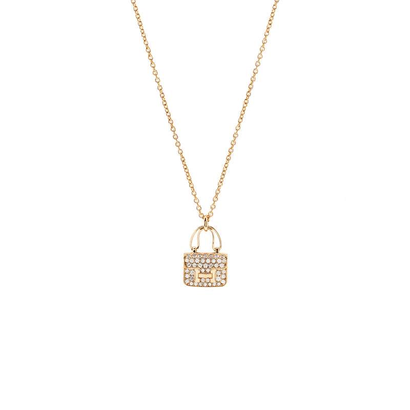 Hermes Amulette Constance Pendant Rose Gold, Diamonds