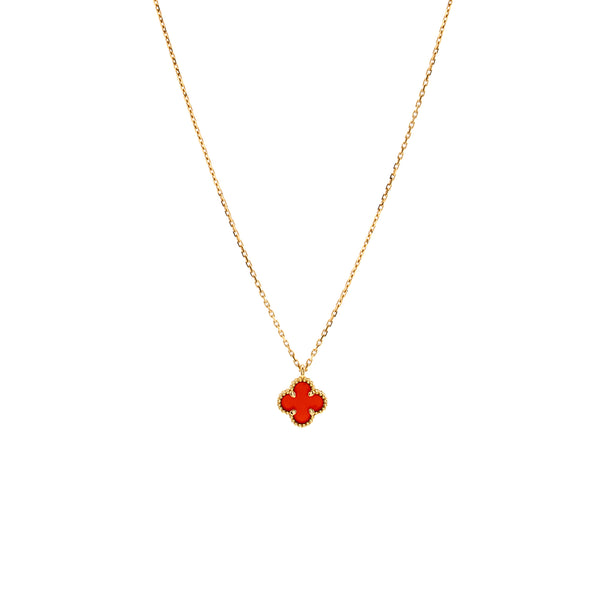 Van Cleef & Arpels Sweet Alhambra Pendant Rose Gold, Carnelian