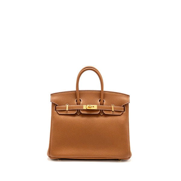 Hermes Birkin 25 Togo Gold GHW Stamp U