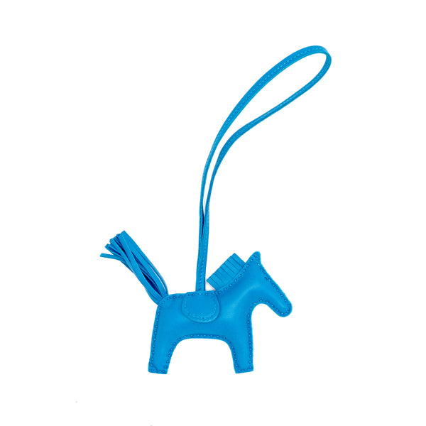Hermes Rodeo PM Bag Charm Blue Stamp U