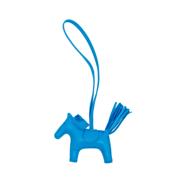 Hermes Rodeo PM Bag Charm Blue Stamp U