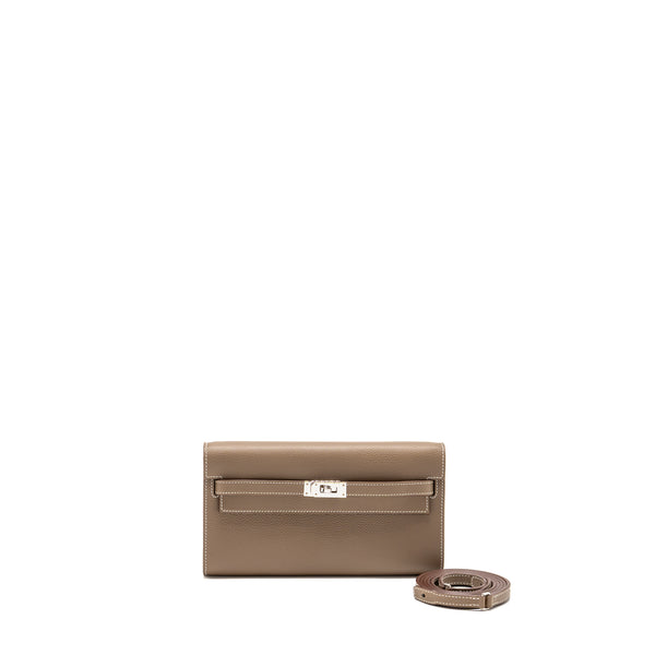 Hermes Kelly to Go Evercolor Etoupe SHW Stamp W