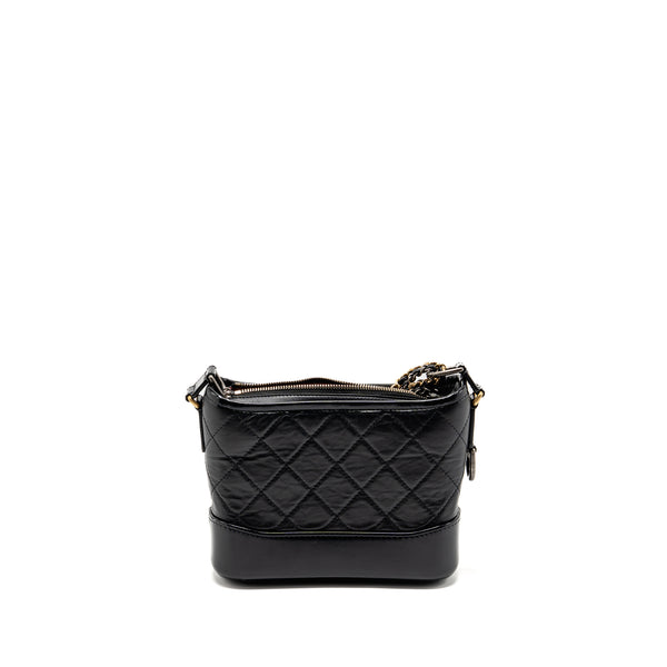 Chanel Small Gabrielle Hobo Bag Aged Calfskin Black Multicoloured Hardware (microchip)
