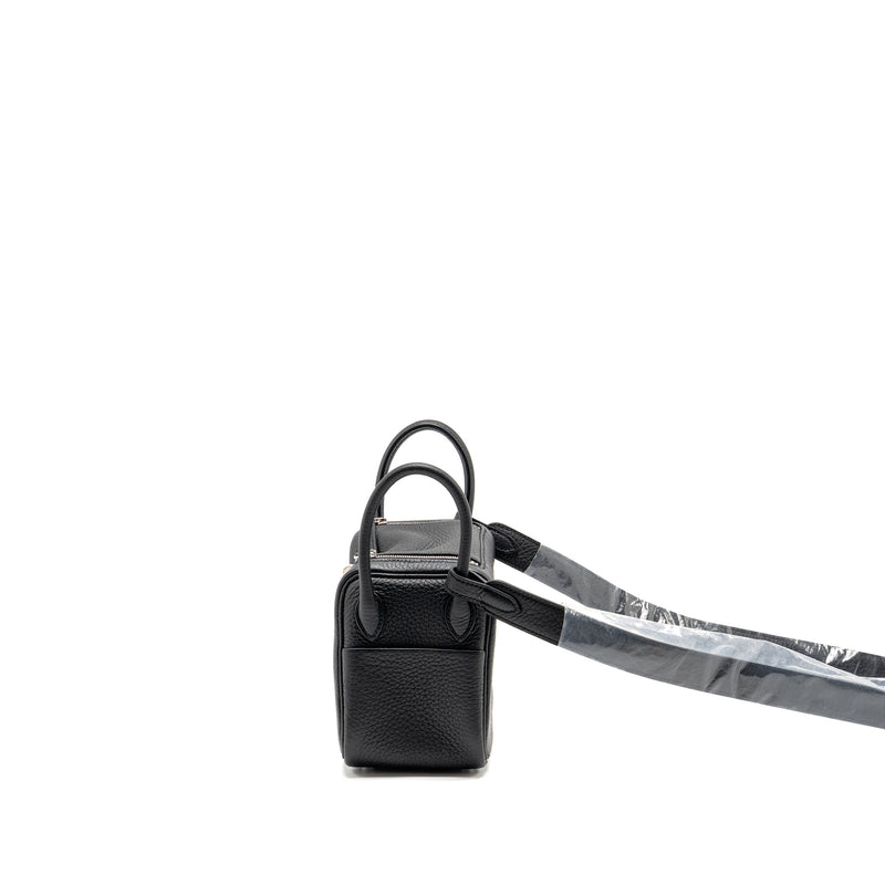 Hermes Mini Lindy II Clemence Black SHW Stamp K