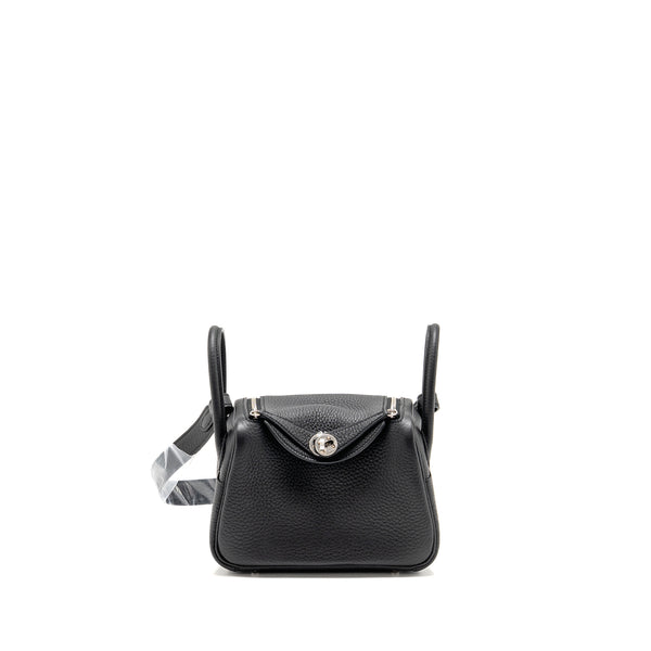 Hermes Mini Lindy II Clemence Black SHW Stamp K