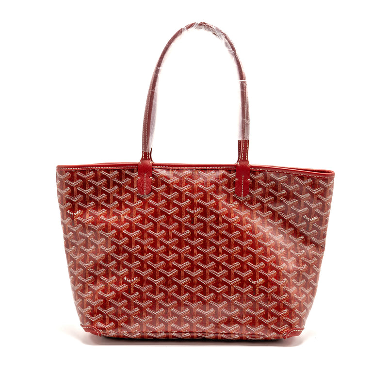 Goyard Artois PM Tote Bag Goyardine Canvas/Leather Rouge SHW