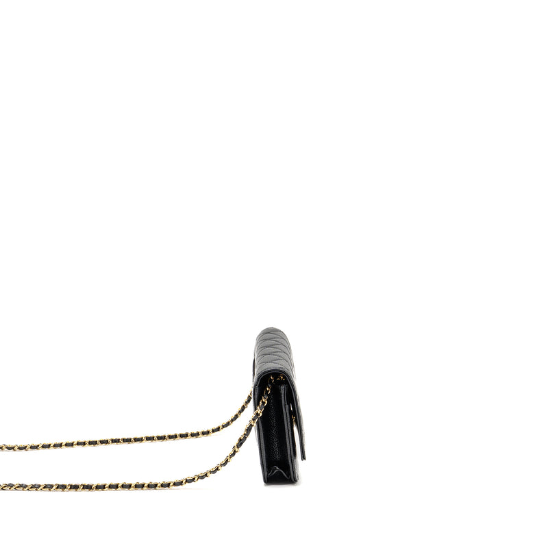 Chanel Classic Wallet on Chain Caviar Black GHW (Microchip)