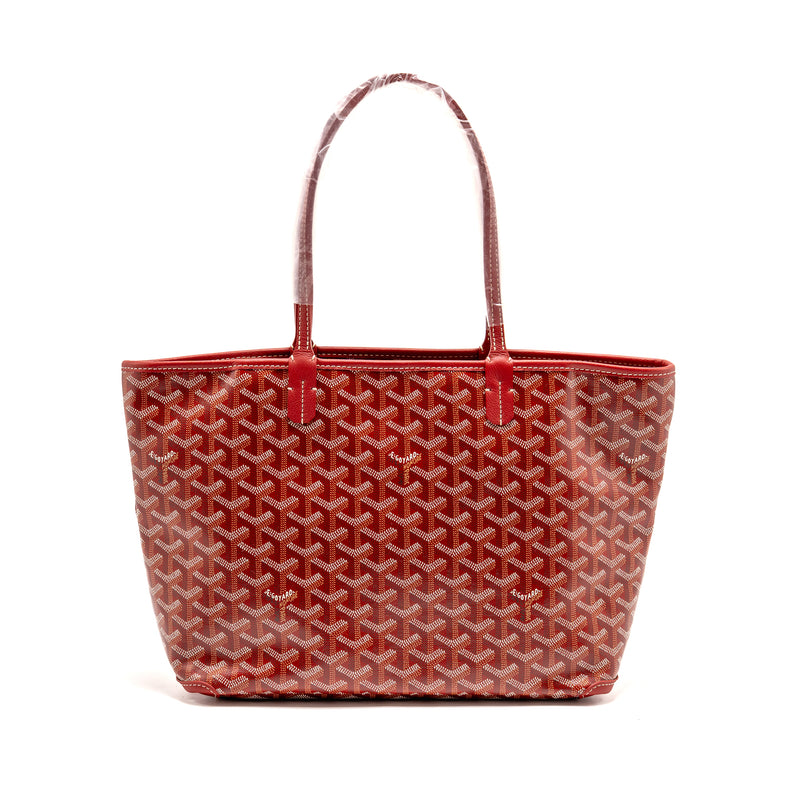 Goyard Artois PM Tote Bag Goyardine Canvas/Leather Rouge SHW
