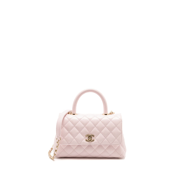 Chanel Small Coco Handle Caviar Light Pink LGHW (microchip)