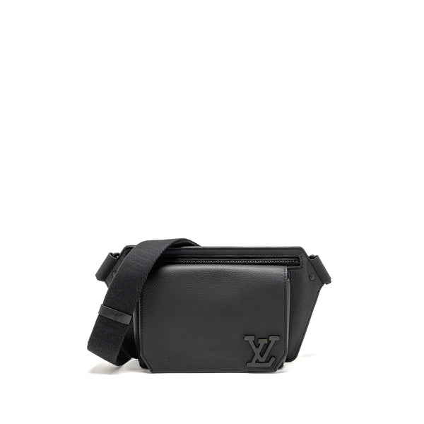 Louis Vuitton Aerogram Takeoff Sling Black Grained Calfskin Black Hardware
