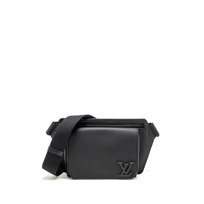 Louis Vuitton Aerogram Takeoff Sling Black Grained Calfskin Black Hardware