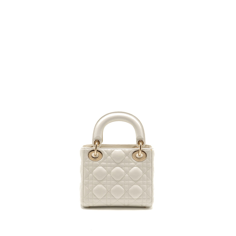 Dior Mini Lady Dior Lambskin White LGHW