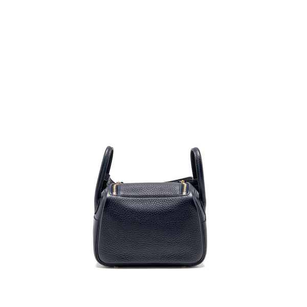 Hermes Mini Lindy Clemence Blue Nuit GHW Stamp B