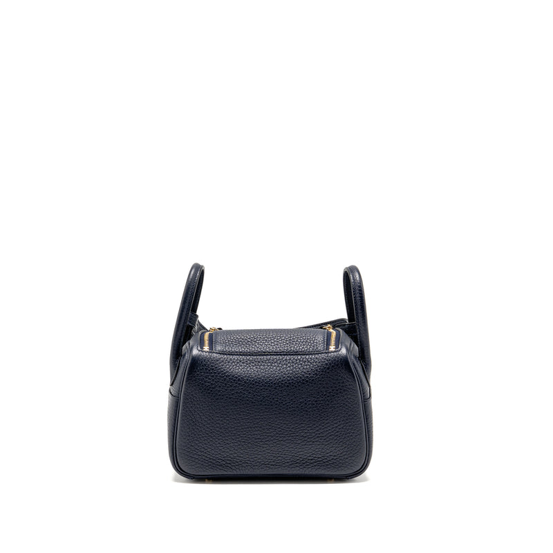 Hermes Mini Lindy Clemence Blue Nuit GHW Stamp B